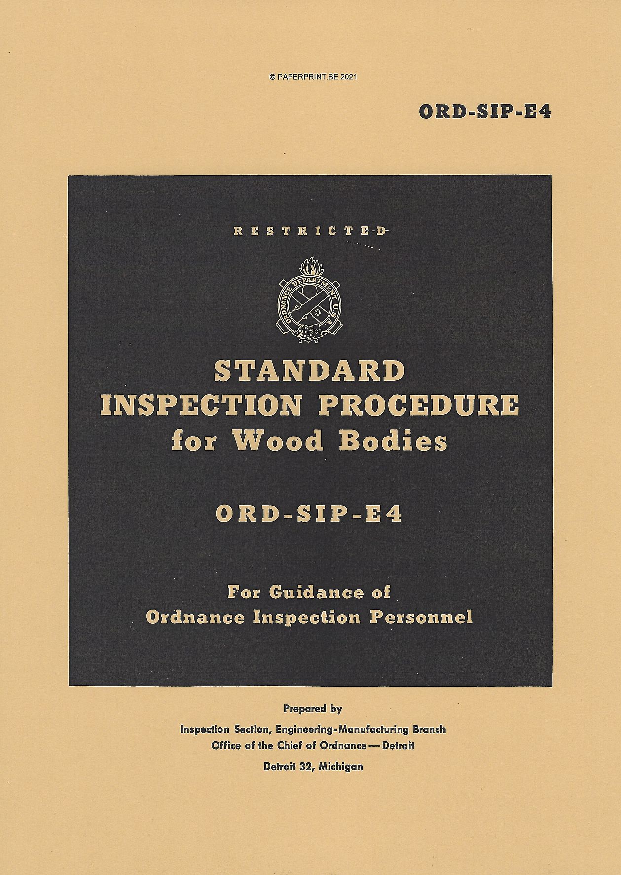 ORD-SIP-E4 STANDARD INSPECTION PROCEDURE FOR WOOD BODIES US